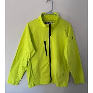 Trico Tech neon yellow green training athletic rain windbreaker jacket size M